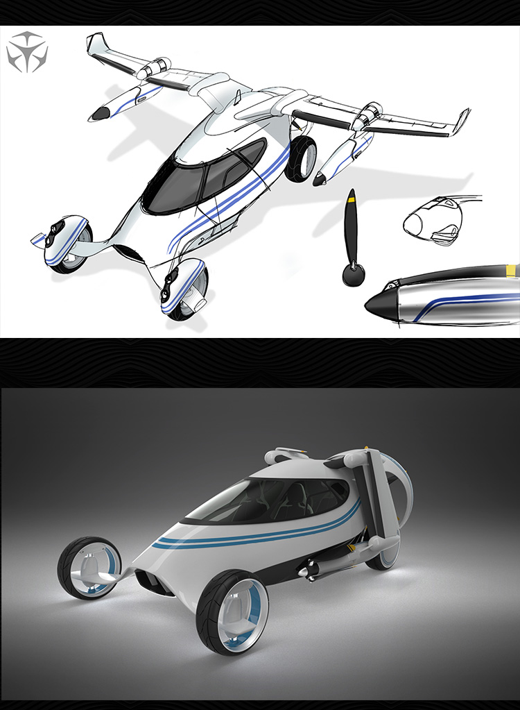 陸空飛行器概念車“犀牛” 3D建模、設(shè)計(jì)流程與模型庫(kù)開(kāi)發(fā)